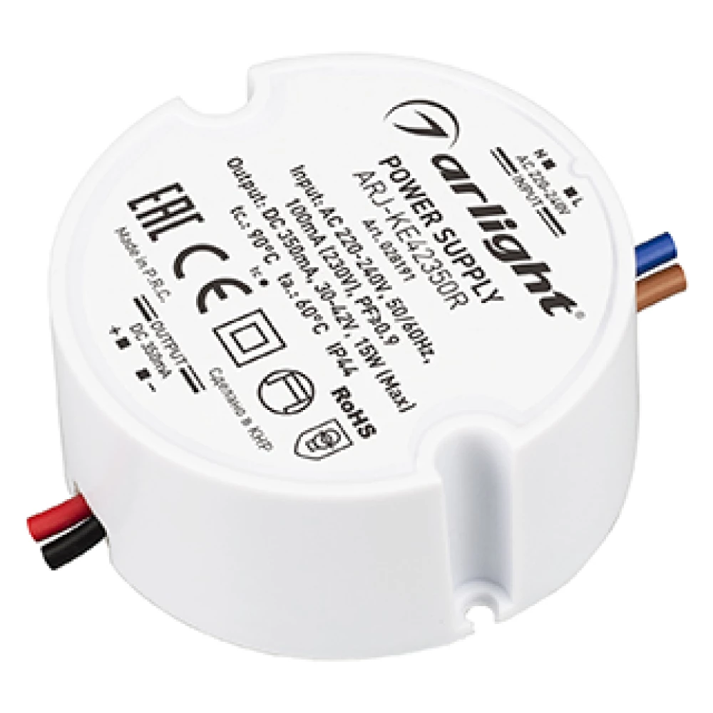 Блок питания ARJ-KE42350R (15W, 350mA, PFC) (Arlight, IP44 Пластик, 5 лет) 028191 - Viokon.com