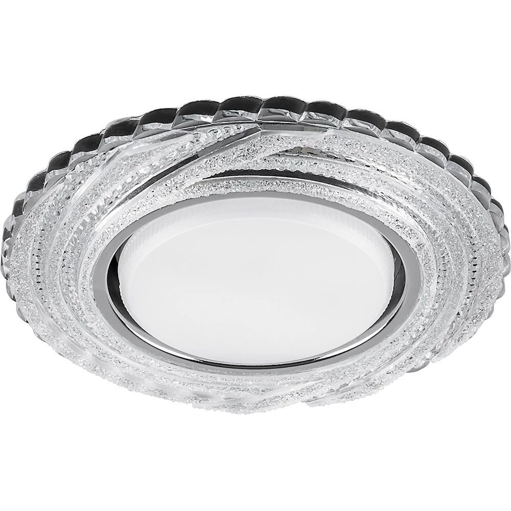 Светильник встраиваемый с белой LED подсветкой Feron CD4037 потолочный GX53 без лампы, прозрачный, хром (40504) - Viokon.com