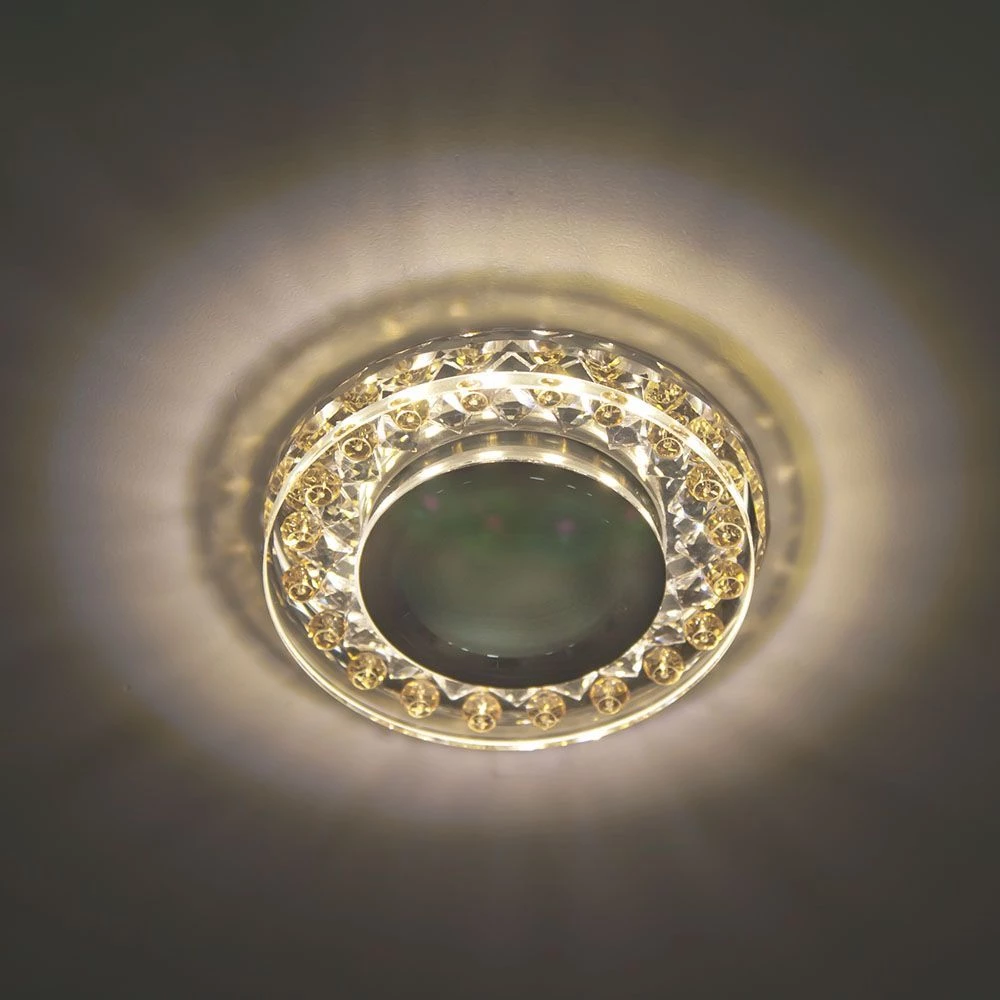 Светильник встраиваемый с белой LED подсветкой Feron C1020MO потолочный MR16 G5.3 прозрачно-желтый (28574) - Viokon.com