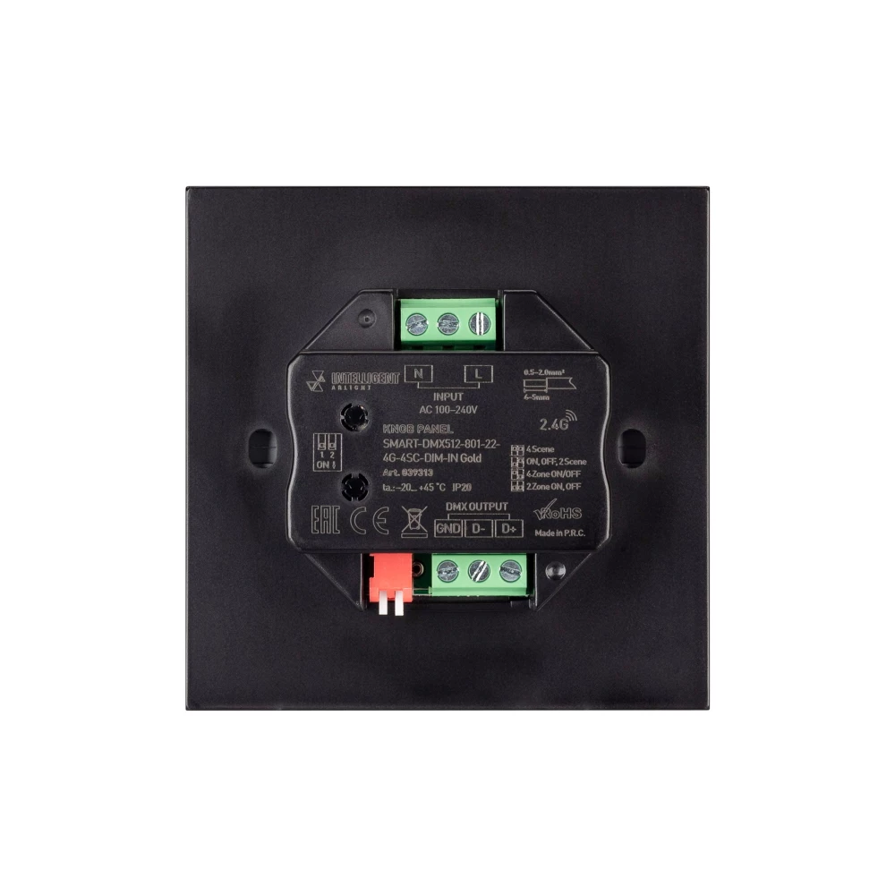 INTELLIGENT ARLIGHT Кнопочная панель SMART-DMX512-801-22-4G-4SC-DIM-IN Gold (230V, 2.4G) (IARL, IP20 Пластик, 5 лет) 039313 - Viokon.com