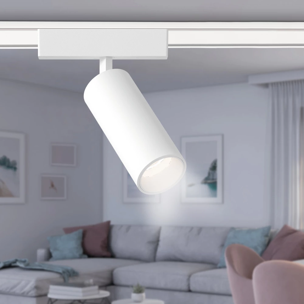 Светильник светодиодный трековый для шинопровода Magnetic Ultra Slim GV1505 WH белый IP20 9W 4200K 48V 24° D44*160 - Viokon.com