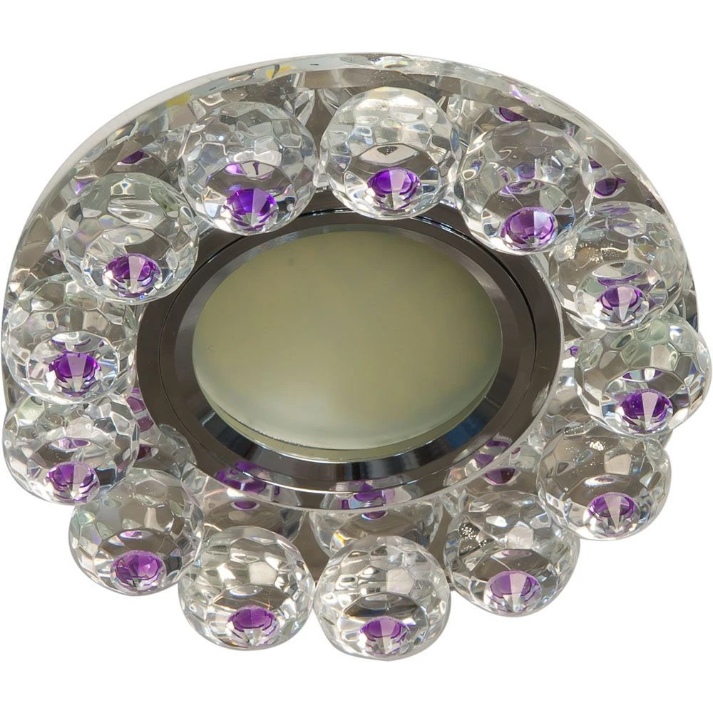 Светильник встраиваемый с белой LED подсветкой Feron CD7070 потолочный MR16 G5.3 прозрачно-сиреневый (28570) - Viokon.com