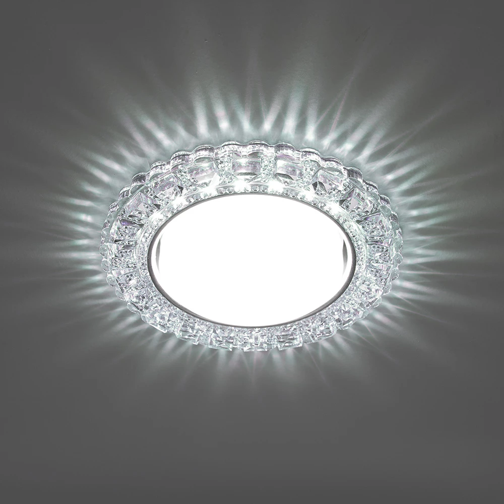 Светильник встраиваемый с белой LED подсветкой Feron CD4045 потолочный GX53 без лампы, прозрачный, хром (41409) - Viokon.com