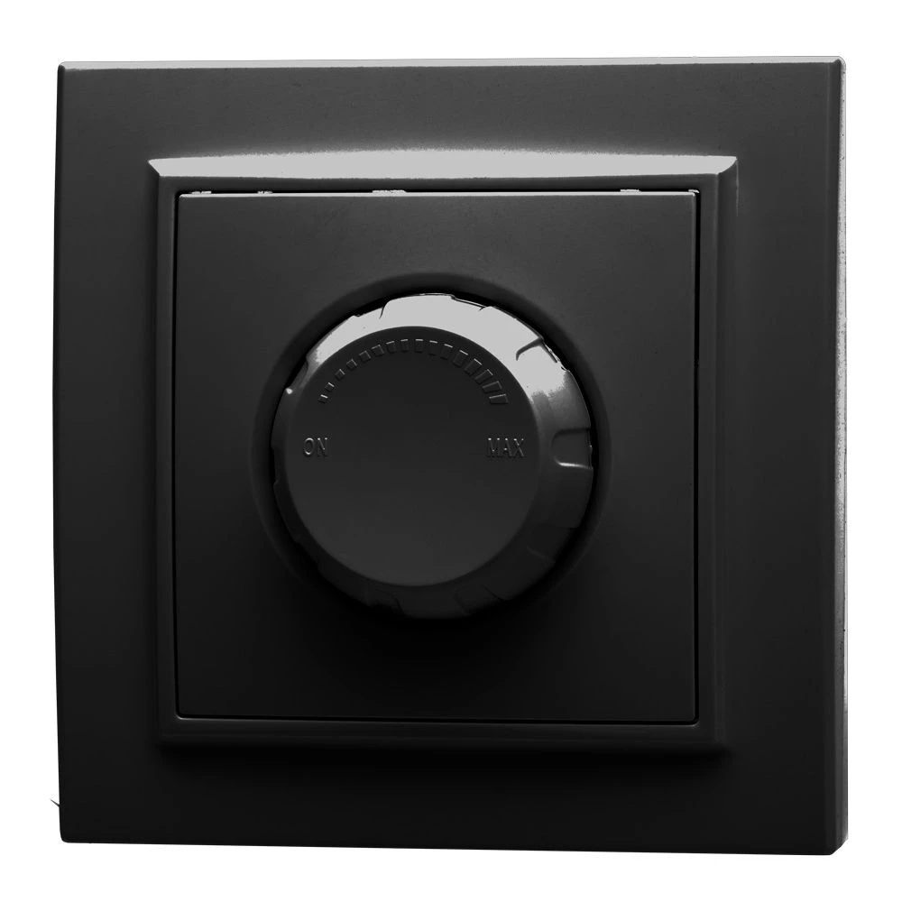 Выключатель диммирующий STEKKER, PSW10-9006-03, 250V, 650W, серия Эрна, черный (39474) - Viokon.com