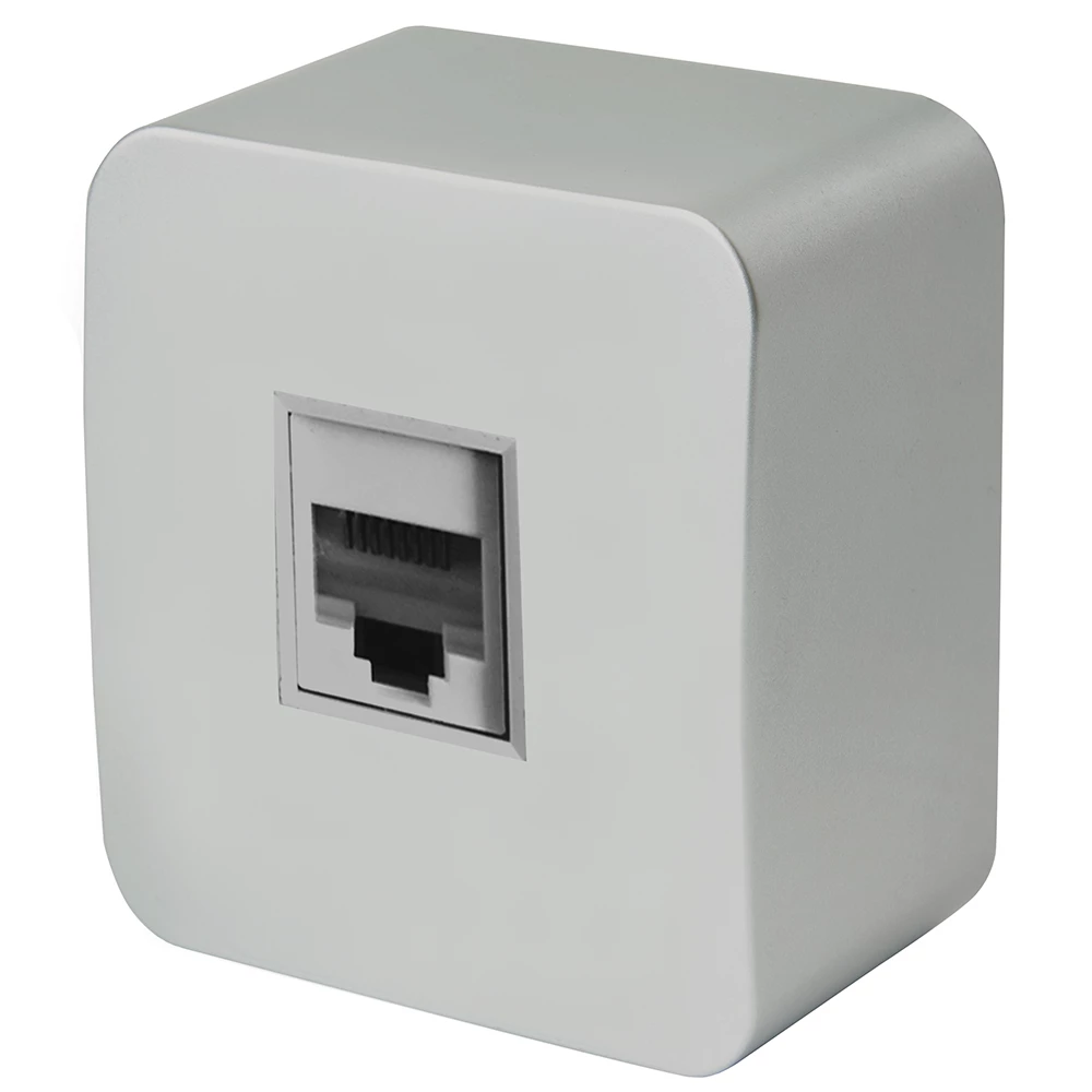 Розетка RJ-45 открытой установки, 1-местная, STEKKER, серия София, серебро, MST00-20-03 (49324) - Viokon.com