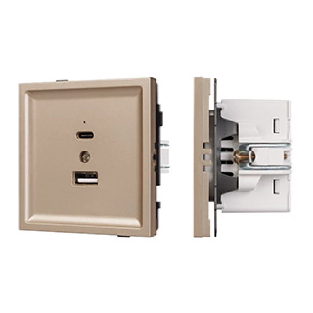 Механизм USB розетки SCT-TENDO-MUAC-PL-GD (5V, 3A, QC3) (Arlight, Песочный) 054097 - Viokon.com