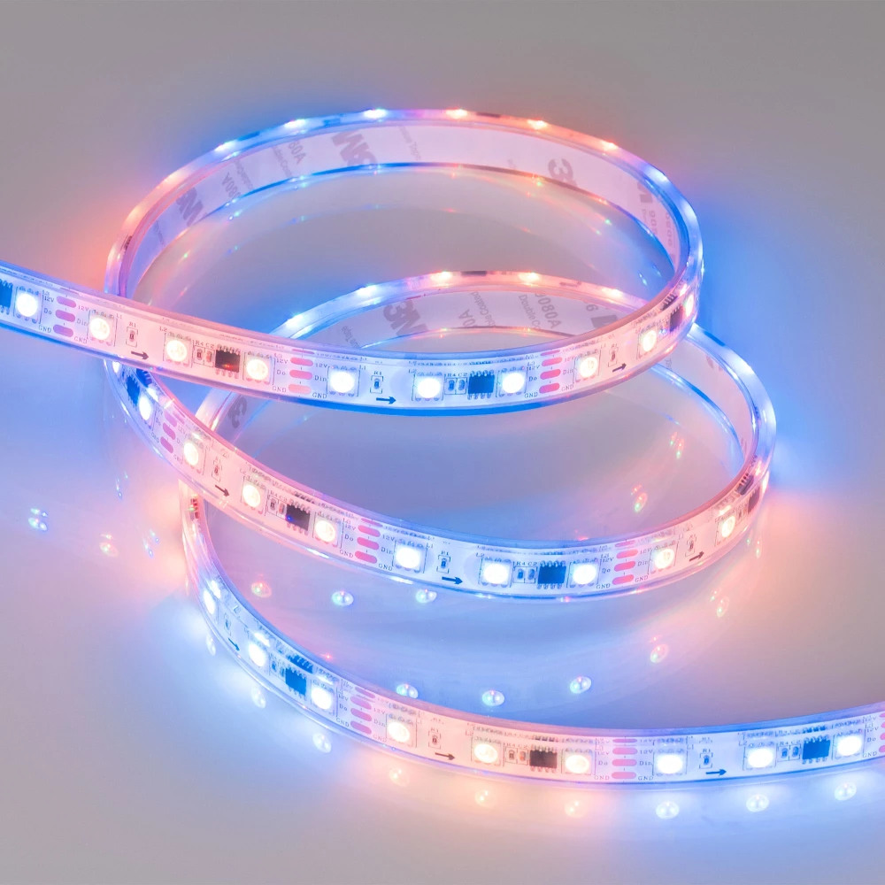 Лента герметичная SPI-PFS-B60-12mm 12V RGB-PX3 (14.4W/m, IP68, 5060, 5m) (Arlight, бегущий огонь) 026155(3) - Viokon.com