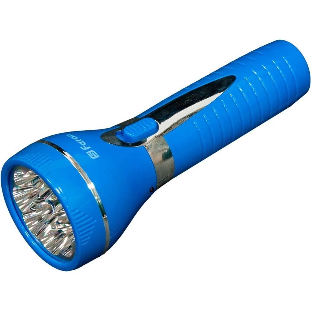 Фонарь аккумуляторный ручной 9LED 0,6W со встроенной вилкой для зарядки, голубой, TL041 (12956) - Viokon.com