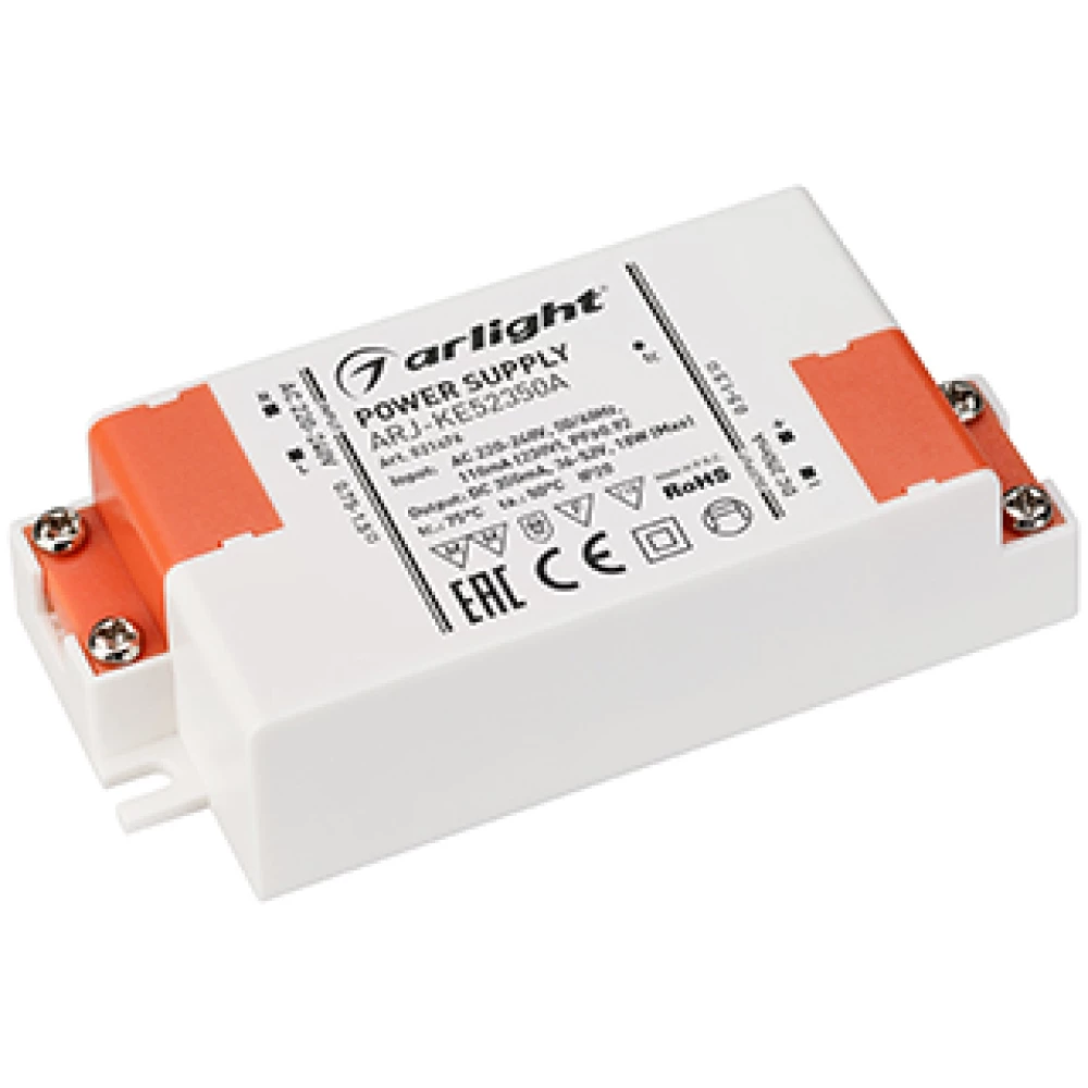 Блок питания ARJ-KE52350A (18W, 350mA, PFC) (Arlight, IP20 Пластик, 5 лет) 021476 - Viokon.com