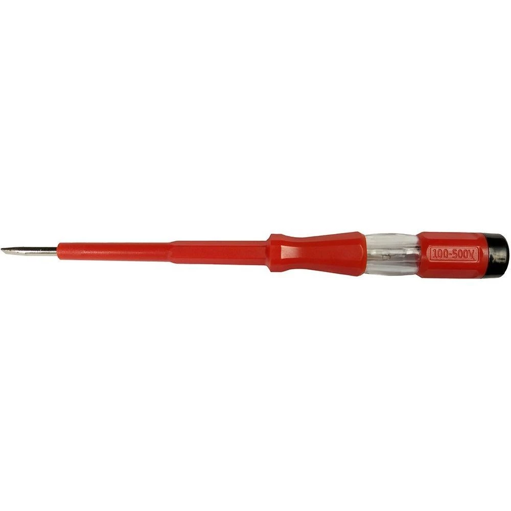 Тестер напряжения STEKKER TST500-1  контактный 100-500V, 4*190 мм, красный (32861) - Viokon.com