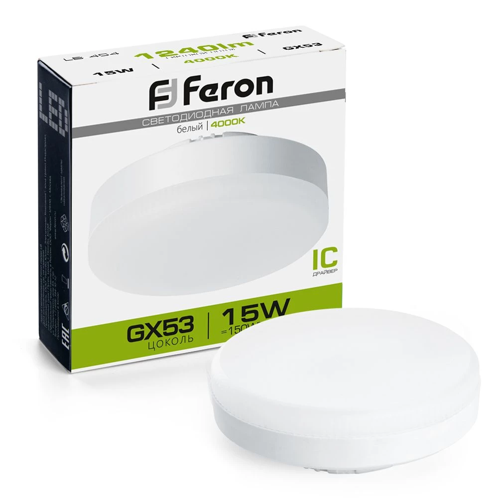 Лампа светодиодная Feron LB-454 GX53 15W 175-265V 4000K (25836) - Viokon.com