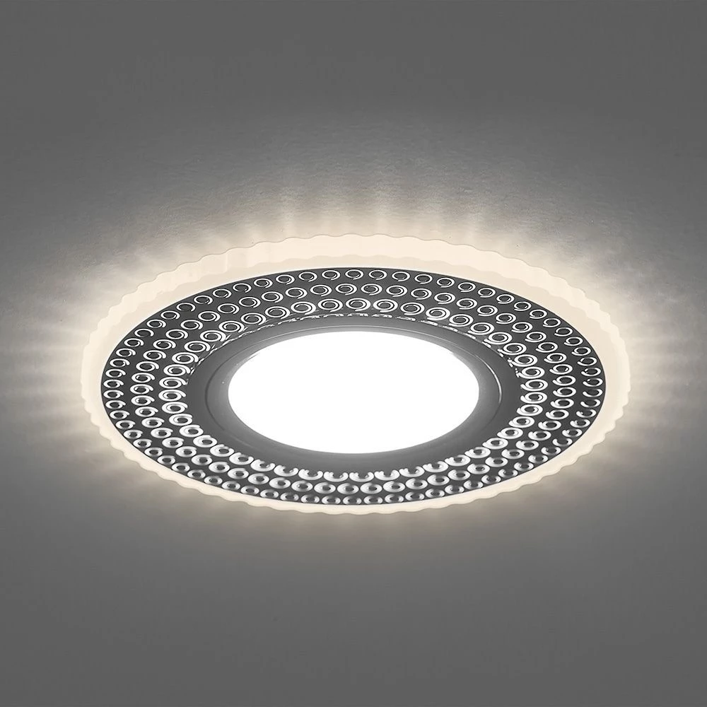 Светильник встраиваемый с белой LED подсветкой Feron CD957 потолочный MR16 G5.3 белый матовый, хром (32568) - Viokon.com