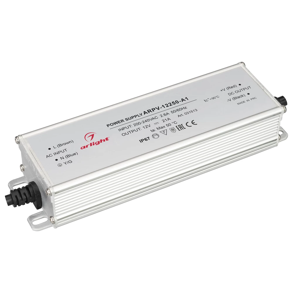 Блок питания ARPV-12250-A1 (12V, 21A, 252W) (Arlight, IP67 Металл, 3 года) 031513 - Viokon.com