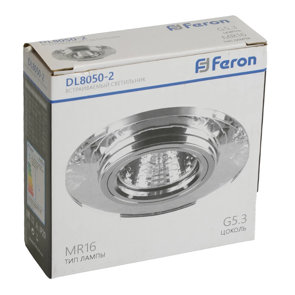 Светильник встраиваемый Feron DL8050-2 потолочный MR16 G5.3 серебристый (18643) - Viokon.com