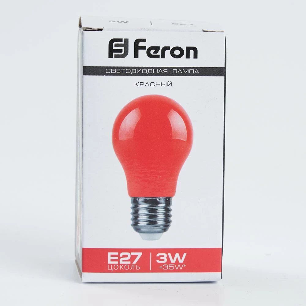 Лампа светодиодная Feron LB-375 E27 3W матовая 230V красная (25924) - Viokon.com