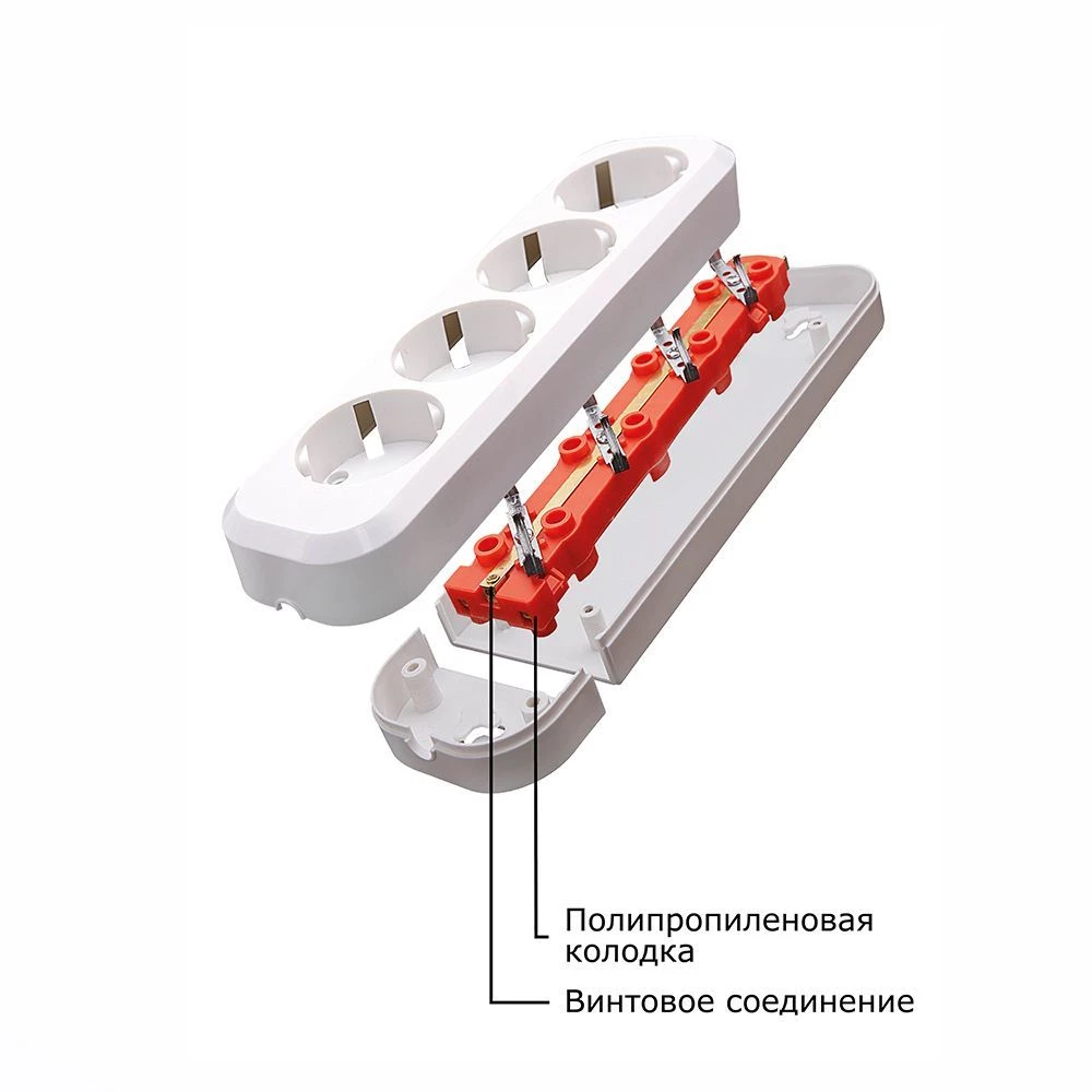 Розетка переносная разборная 2-местная с/з STEKKER, PST16-211-20, с выключателем, 250В, 16A, IP20, белый (39013) - Viokon.com