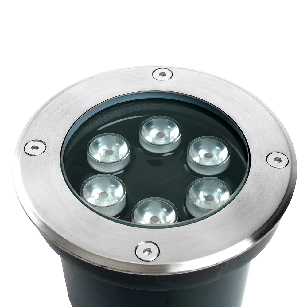 Светодиодный светильник тротуарный (грунтовый) Feron SP2802, 6W, AC/DC12-24V, низковольтный, 4000К, металлик, D120*H90mm, вн.диаметр: 90m, IP67 (48346) - Viokon.com
