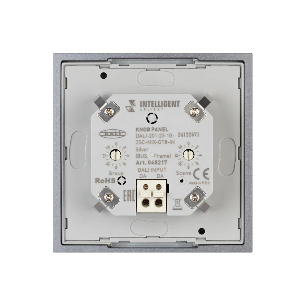 INTELLIGENT ARLIGHT Кнопочная панель DALI-201-23-1G-2SC-MIX-DT8-IN Silver (BUS, Frame) (IARL, IP20 Металл, 3 года) 048217 - Viokon.com