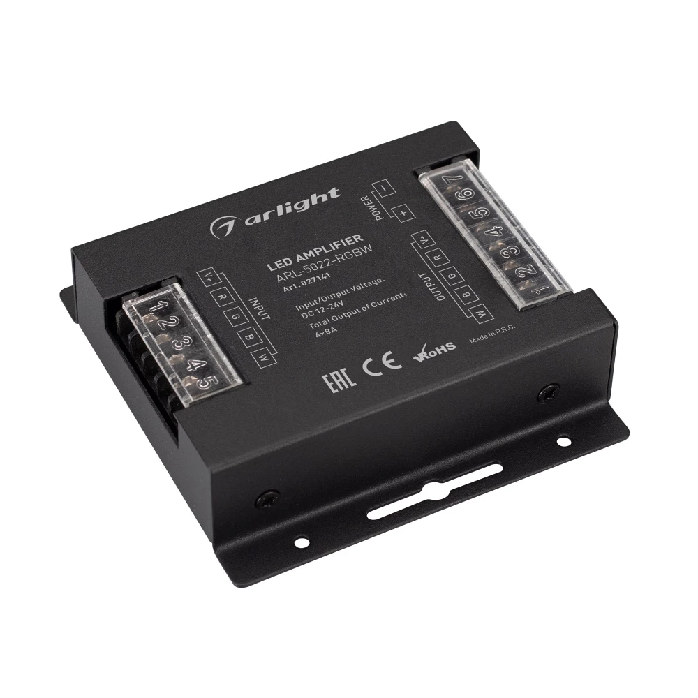 Усилитель ARL-5022-RGBW (12-24V, 4x8A, 384-768W) (Arlight, IP20 Металл, 3 года) 027141 - Viokon.com