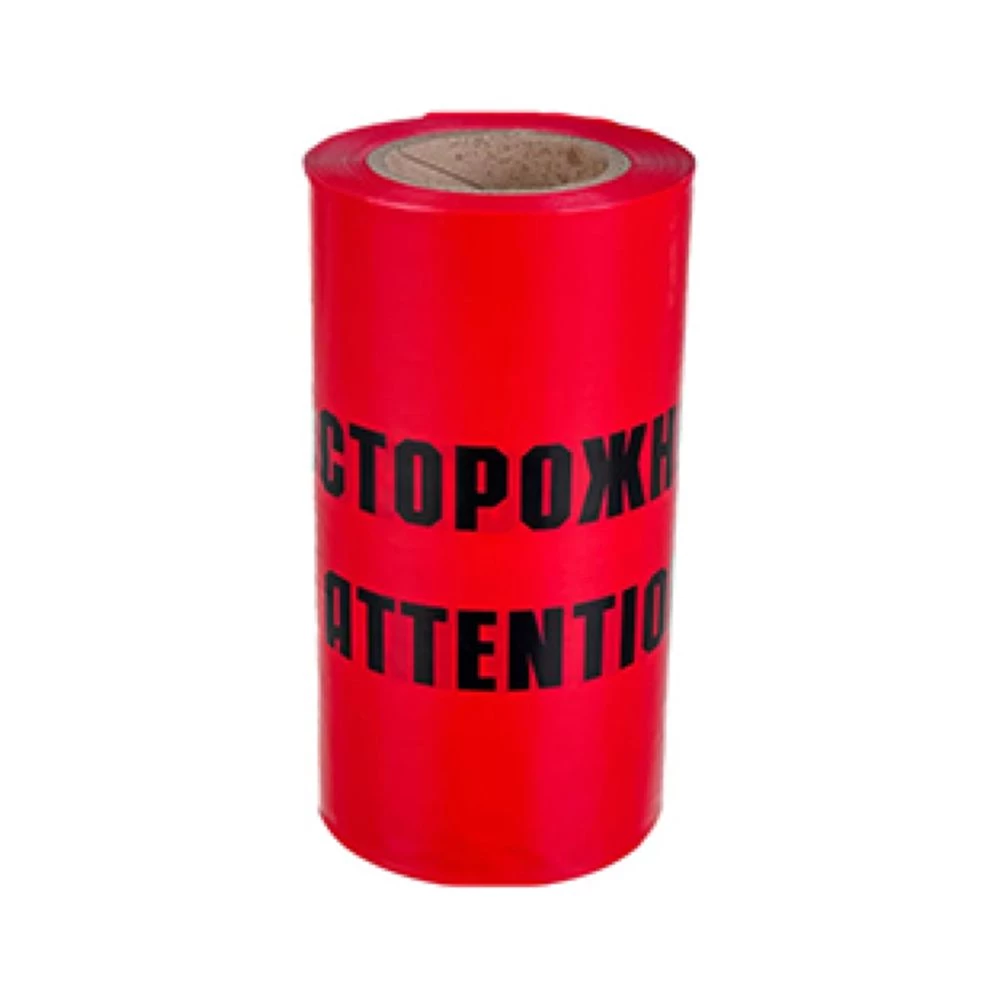 Лента сигнальная, 100п.м.*300мм*100 мкм, STEKKER красный/черный INTP10-300-100 (50300) - Viokon.com