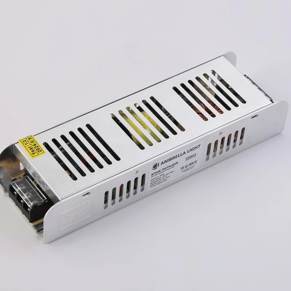 Блок питания с EMC для светодиодной ленты 12V 200W 16,7A IP20 185-260V 223*67*40 GS8654 GS8654 блок питания 12V 200W 16.7A IP20 185-260V EMC 223*67*40 - Viokon.com