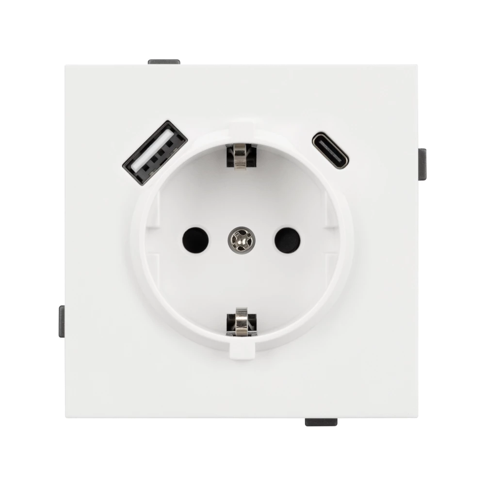 Механизм розетки с USB зарядкой SCT-TENDO-MUAC-SFPL-WH (230V, 16A) (Arlight, Матовый белый) 054610 - Viokon.com