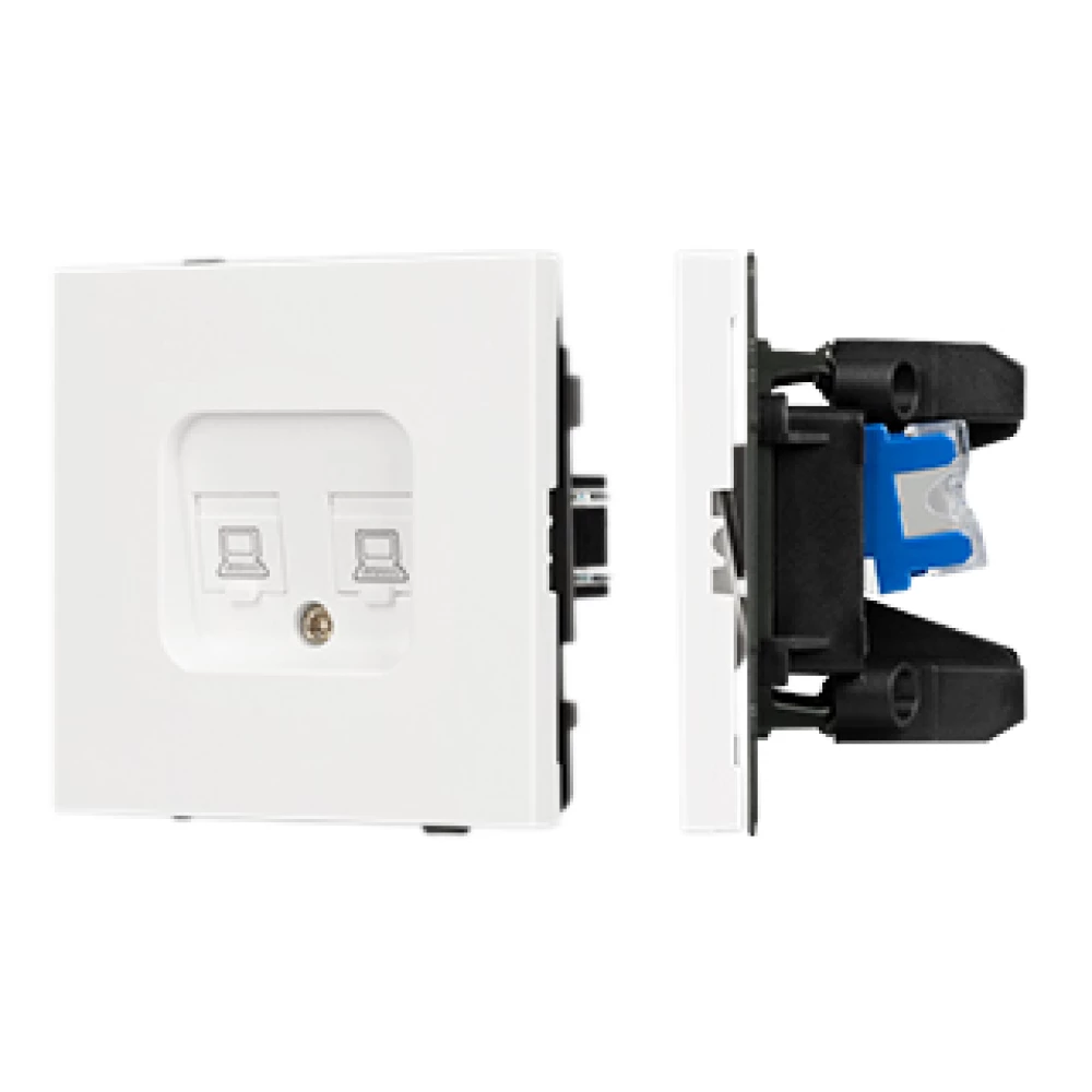 Механизм компьютерной розетки двойной SCT-TENDO-MPC2-SFPL-WH (RJ-45, CAT6) (Arlight, Матовый белый) 054598 - Viokon.com