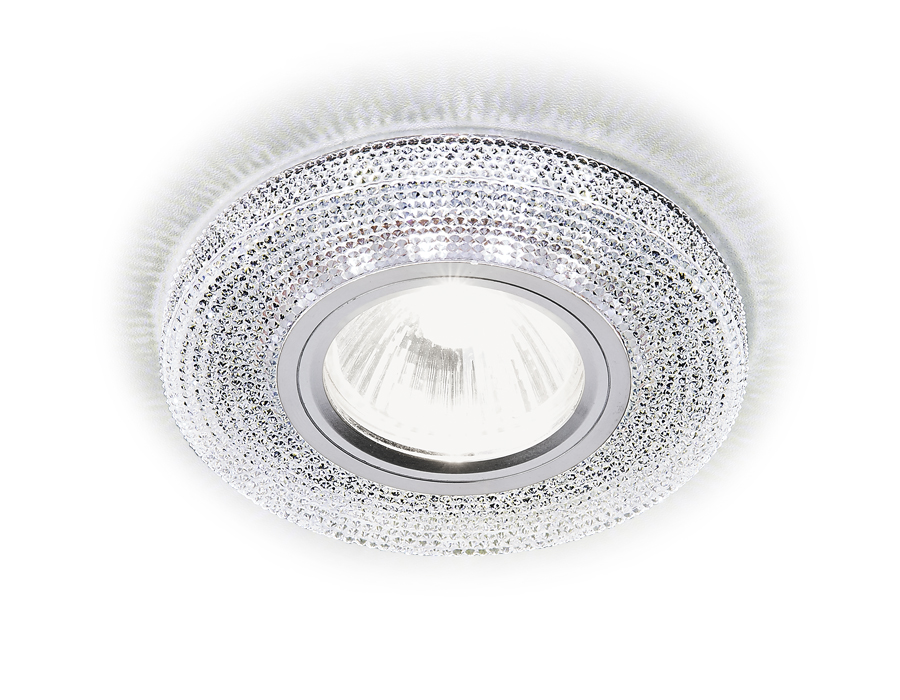 Встраиваемый точечный светильник MR16 с LED подсветкой S290 CH хром/прозрачный/MR16+3W(LED WHITE) - Viokon.com