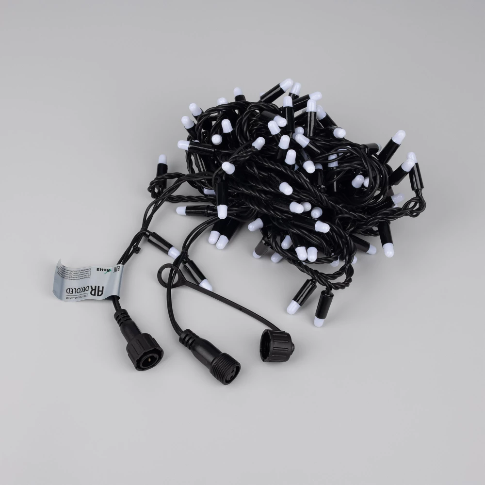 Светодиодная гирлянда ARD-STRING-CLASSIC-10000-BLACK-100LED-MILK-FLASH White (230V, 7W) (Ardecoled, IP65, 1 год) 031207 - Viokon.com