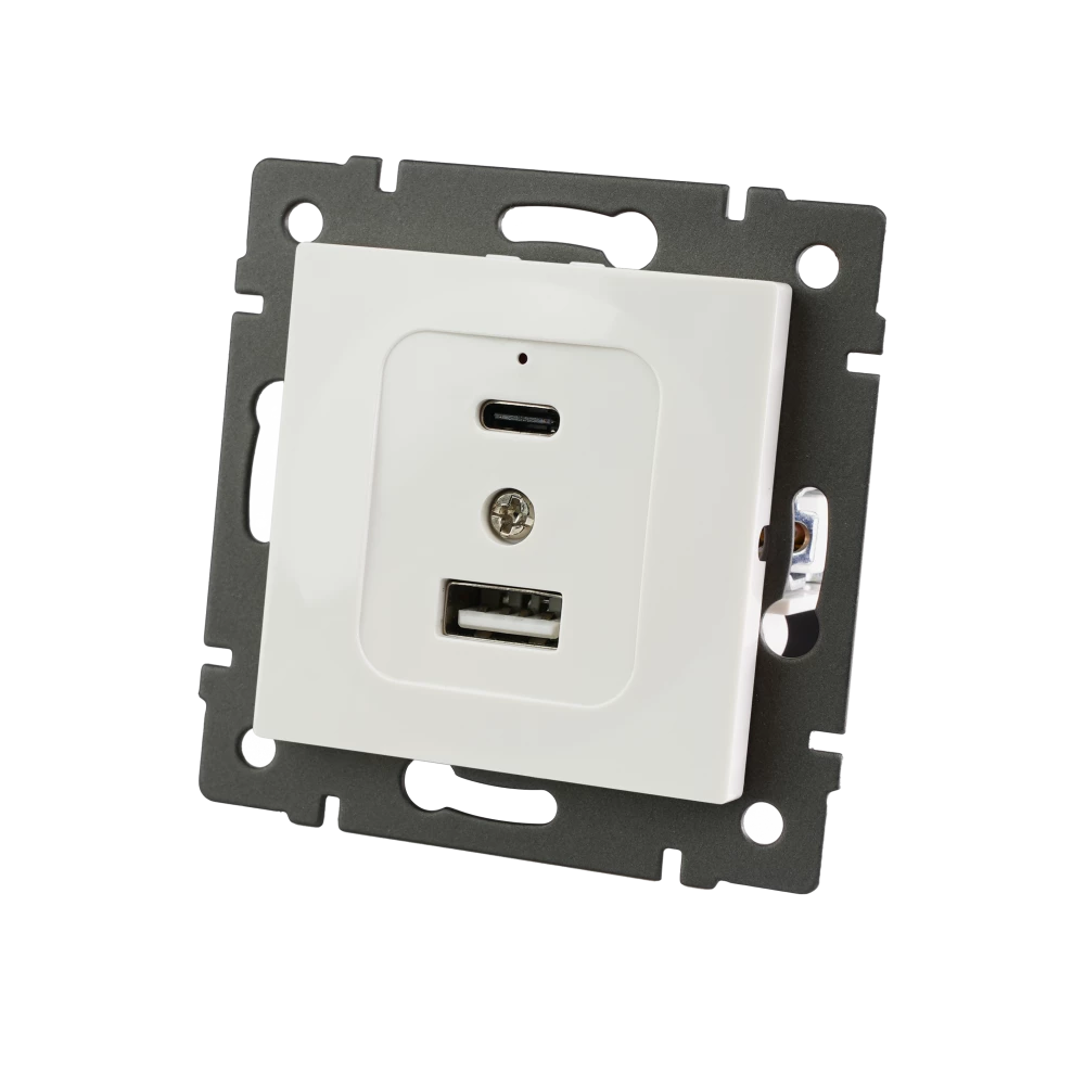 Механизм USB розетки SCT-MUAC-PL-WH-V (5V, 3A, QC4) (Arlight, -) 049839 - Viokon.com