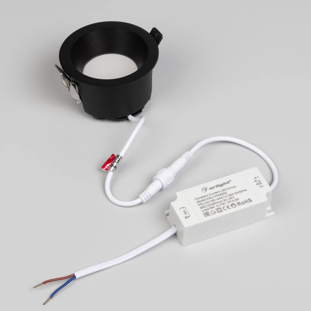 Светильник MS-DROP-BUILT-R84-8W Warm2700 (BK, 85 deg, 230V) (Arlight, IP54 Металл, 5 лет) 054707 - Viokon.com