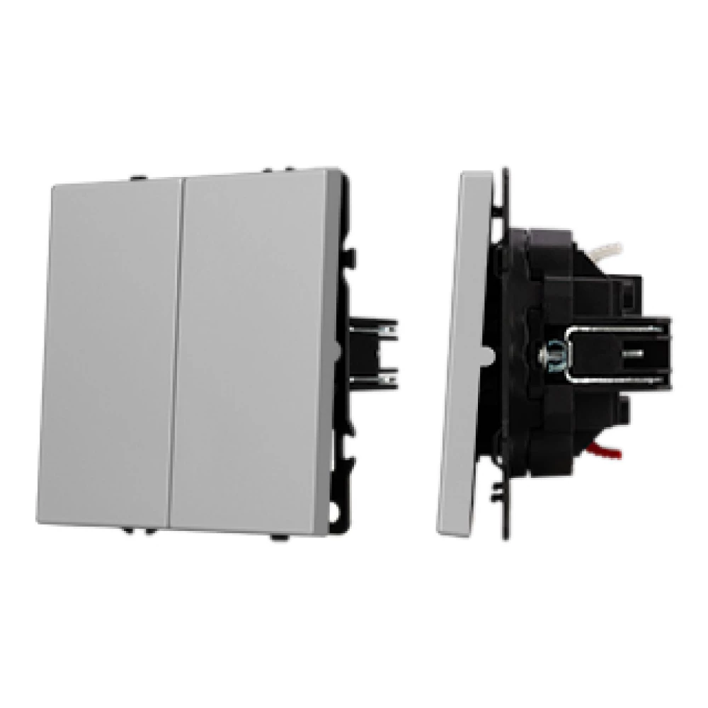 Механизм выключателя двухклавишный непроходной SWT-NOBE-MK02-SFPL-IS (230V, 10A) (Arlight, Никель) 059420 - Viokon.com
