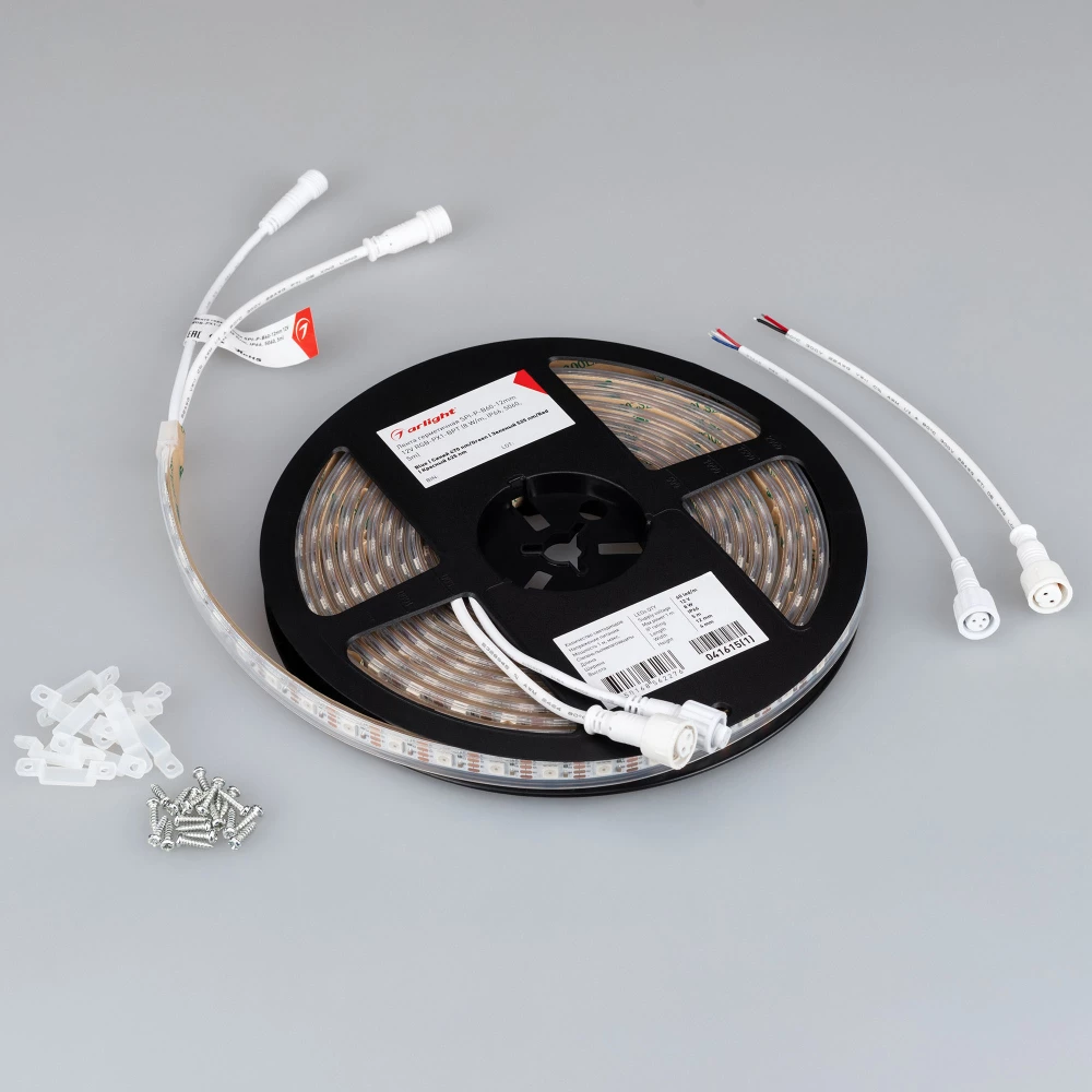Лента герметичная SPI-P-B60-12mm 12V RGB-PX1-BPT (8 W/m, IP66, 5060, 5m) (Arlight, бегущий огонь) 041615(1) - Viokon.com