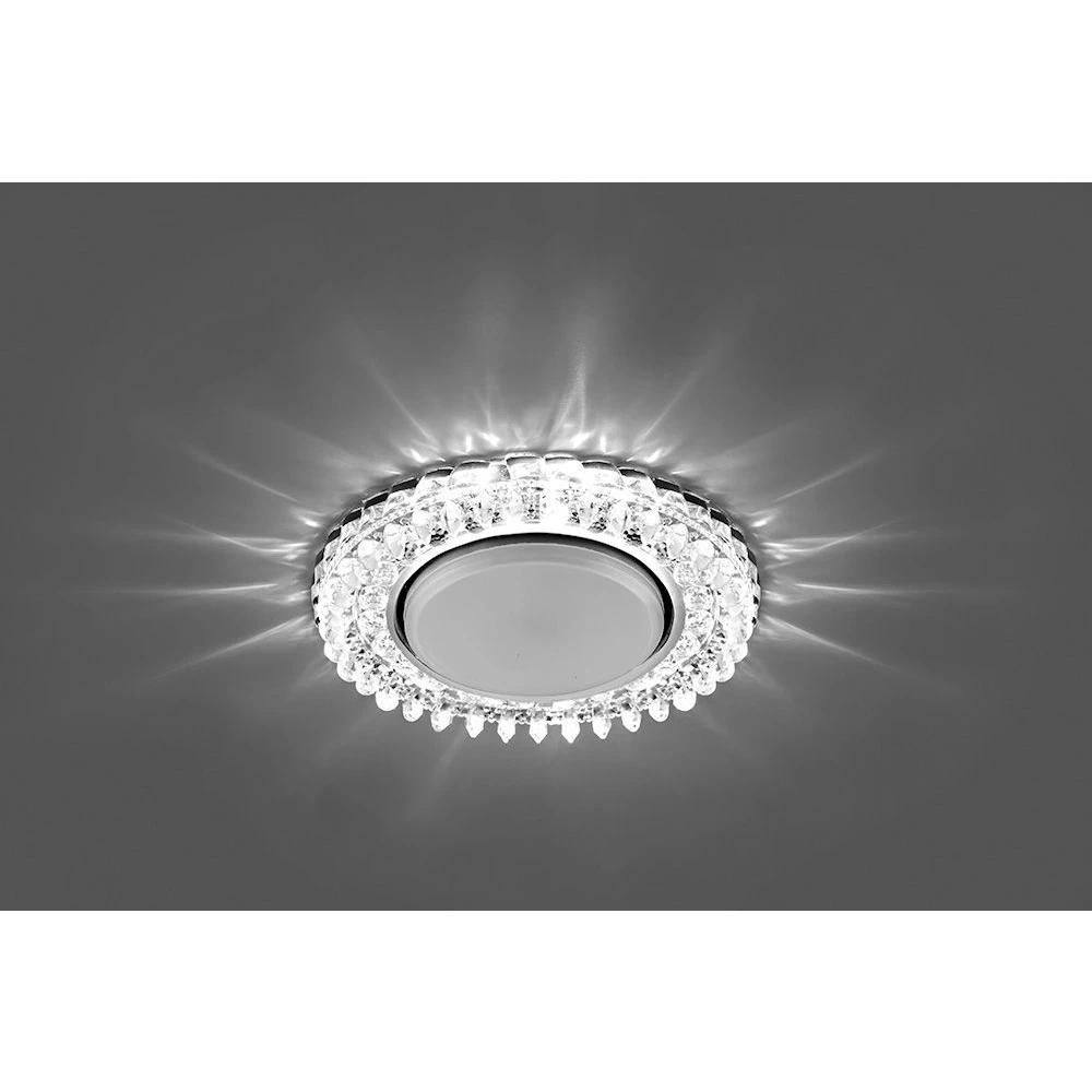 Светильник встраиваемый с белой LED подсветкой Feron CD4027 потолочный GX53 без лампы прозрачный (29541) - Viokon.com