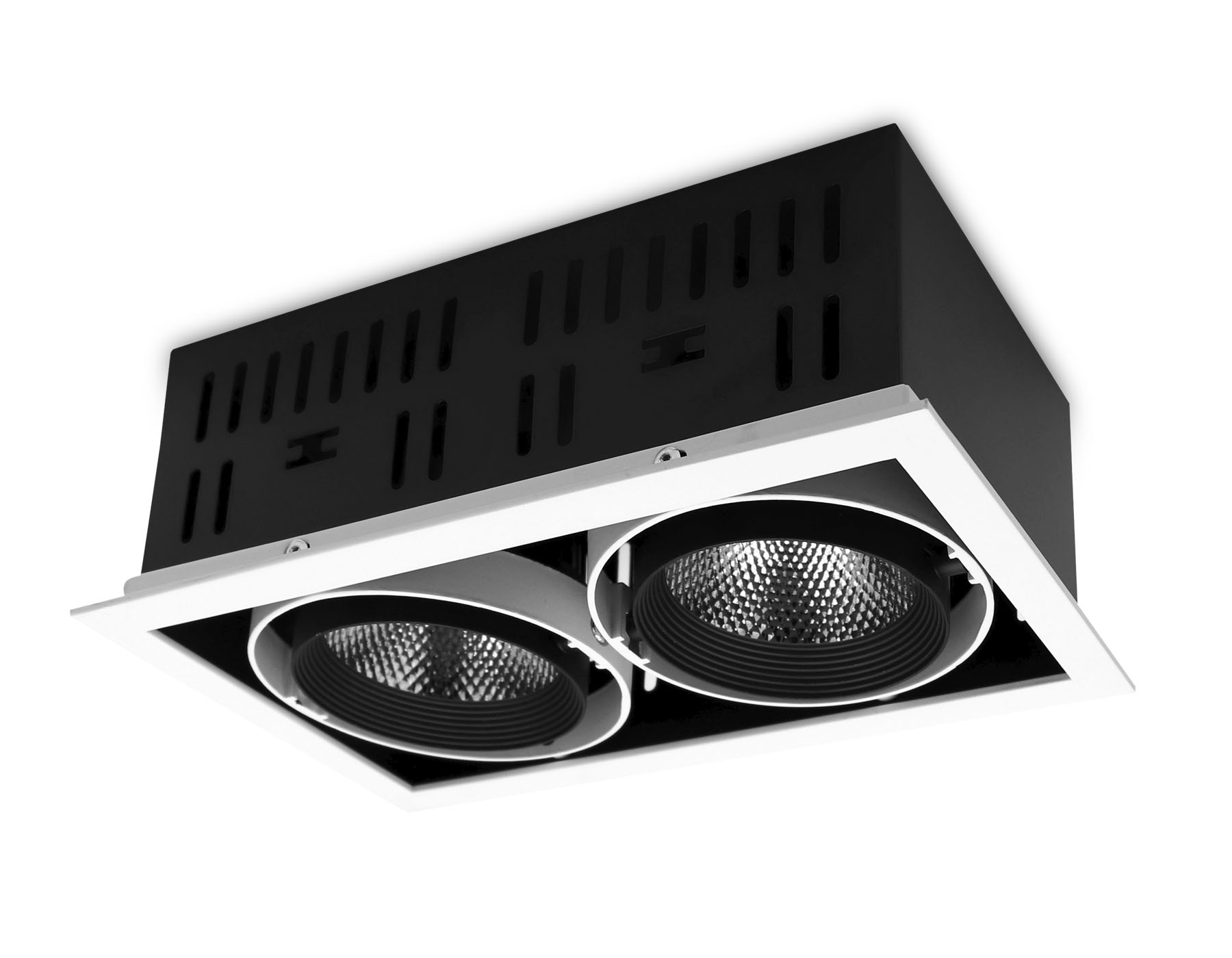 Карданный встраиваемый светодиодный светильник T812 BK/CH 2*12W 4200K - Viokon.com