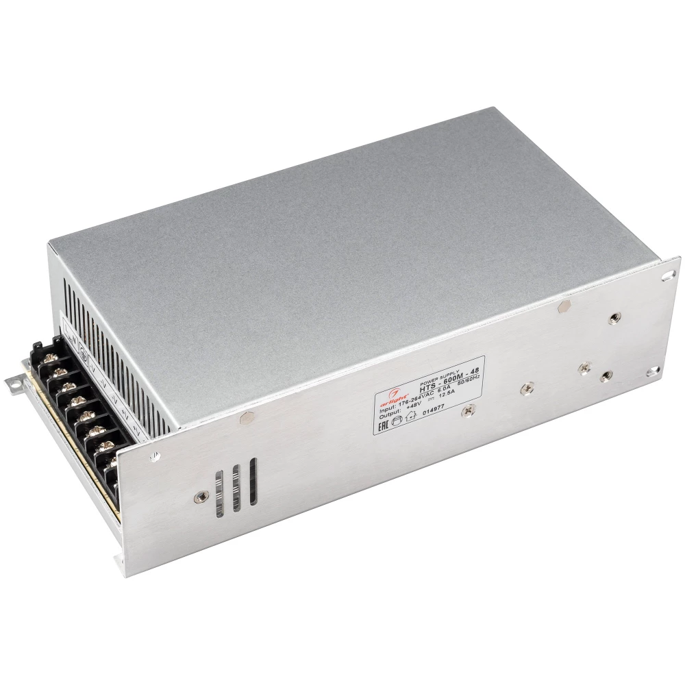 Блок питания HTS-600M-48 (48V, 12.5A, 600W) (Arlight, IP20 Сетка, 3 года) 014977 - Viokon.com