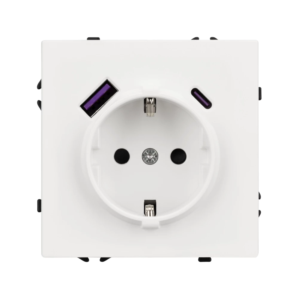 Механизм розетки с USB зарядкой SCT-NOBE-MUAC-SFPL-WH (230V, 16A) (Arlight, Белый кварц) 054284 - Viokon.com