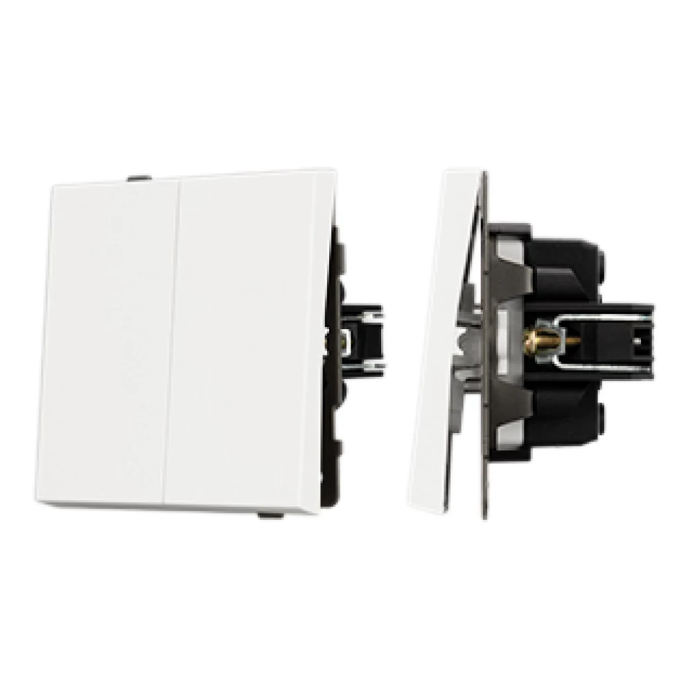 Механизм выключателя двухклавишный проходной SWT-TENDO-MKP2-SFPL-WH (230V, 10A) (Arlight, Матовый белый) 054556 - Viokon.com