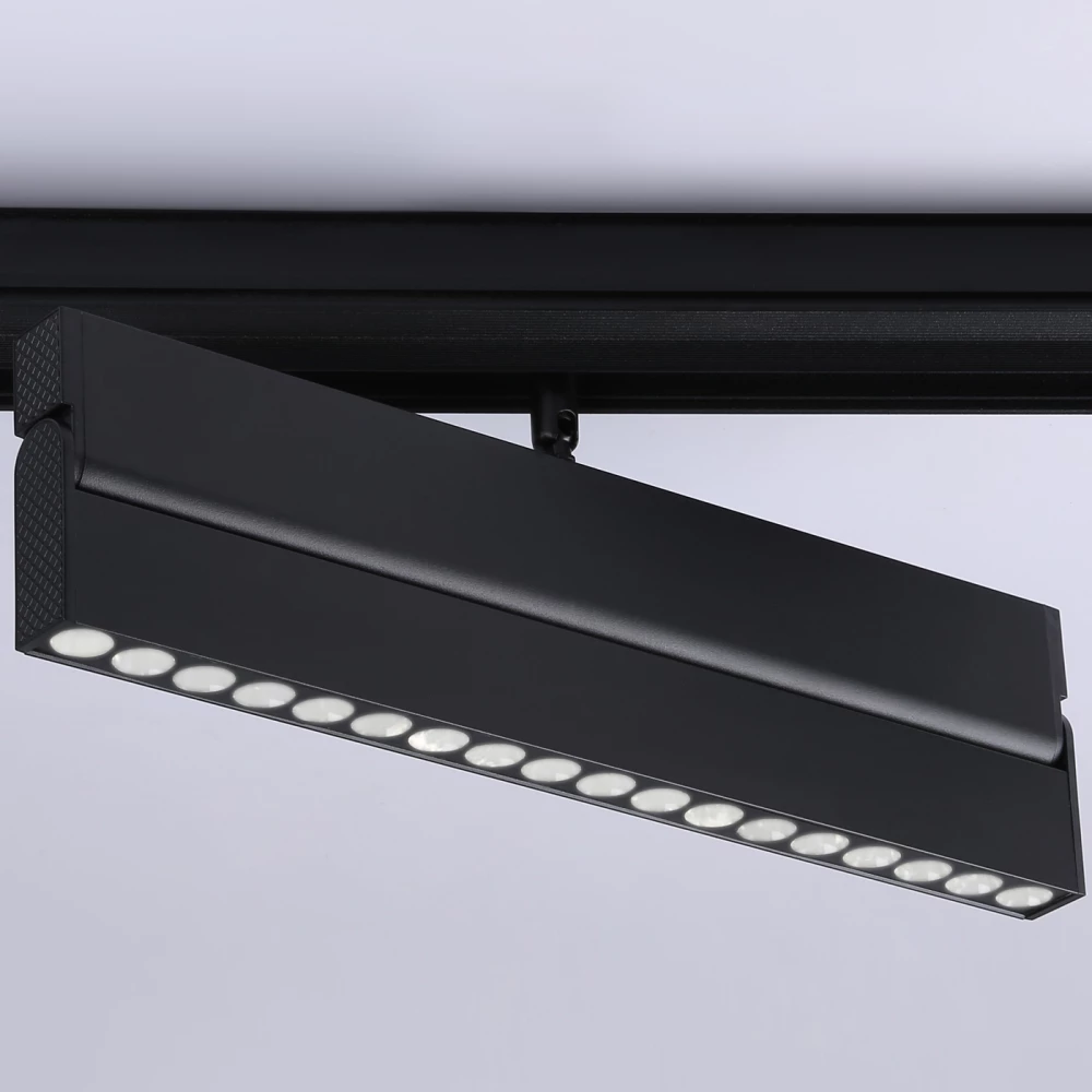 Светильник светодиодный трековый для шинопровода Magnetic GL4081 BK черный 18W 4200K 48V 24° 325*22*45 - Viokon.com