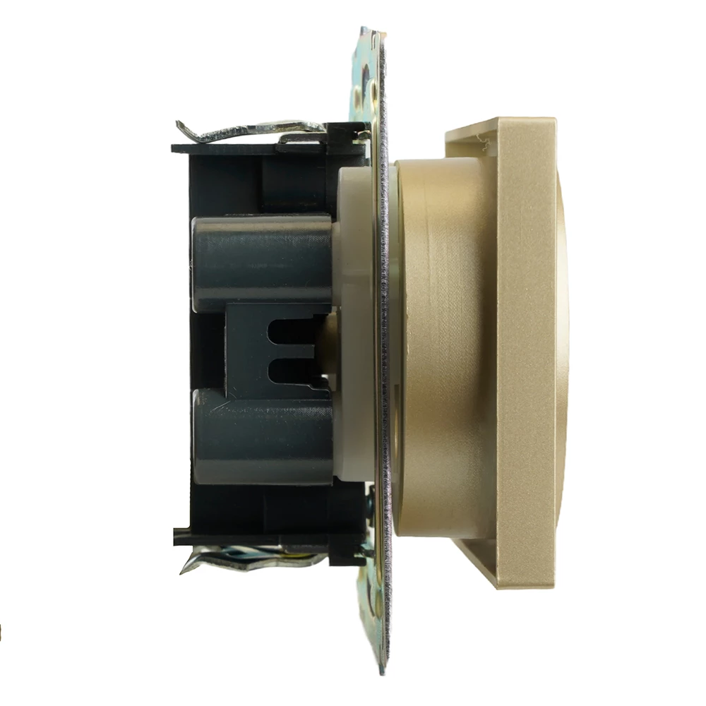 GLS10-7113-08 Розетка 2-местная с защитной шторкой (механизм) б/з, 250В, 10А, серия Катрин, золото (49225) - Viokon.com