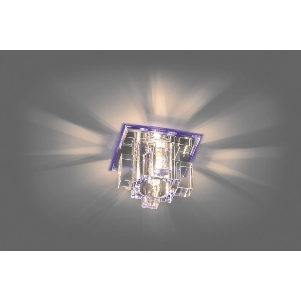 Светильник встраиваемый с разноцветной LED подсветкой Feron 1525 JCD9 прозрачный (27796) - Viokon.com