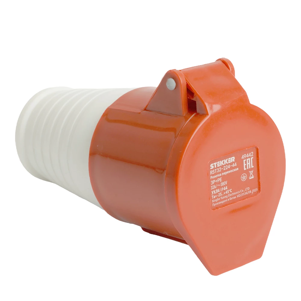 Розетка переносная ST-224 32А 380В 3P+PE IP44, RST32-224-44, Stekker (49442) - Viokon.com