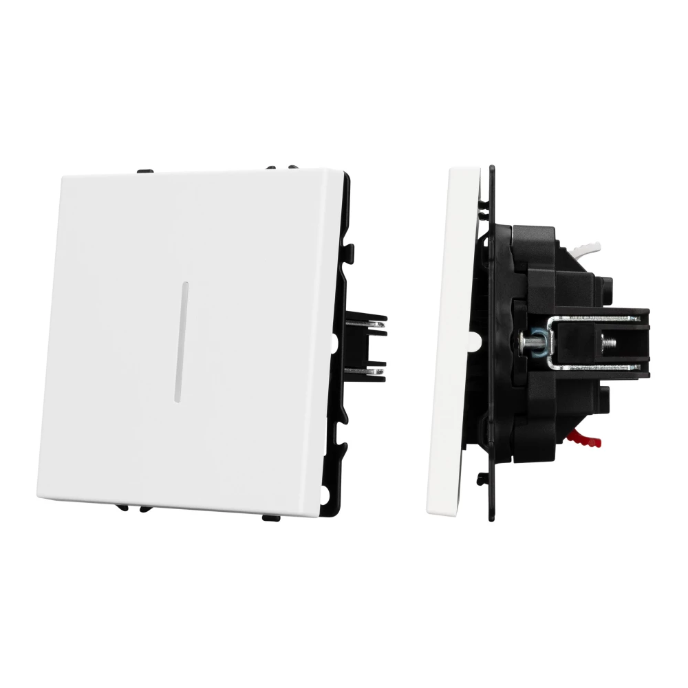 Механизм выключателя одноклавишный непроходной LED SWT-NOBE-MK01-SFPL-L-WH (230V, 10A) (Arlight, Белый кварц) 054232 - Viokon.com