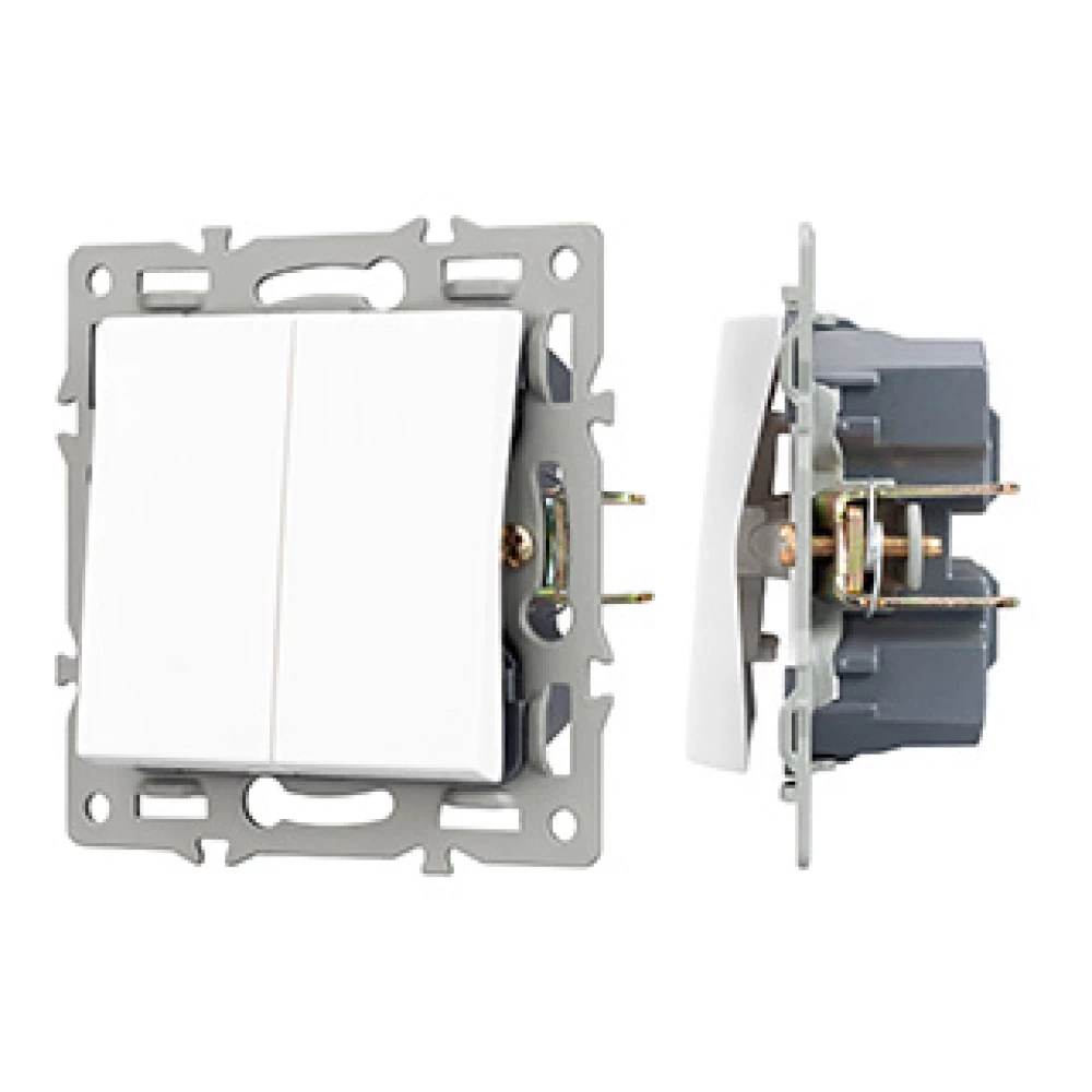 Механизм выключателя двухклавишный проходной SWT-MKP2-PL-WH (250V, 16A) (Arlight, -) 043727 - Viokon.com