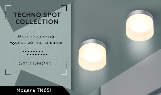 Встраиваемый точечный светильник GX53 TN651 CH хром GX53 D85*100 - Viokon.com