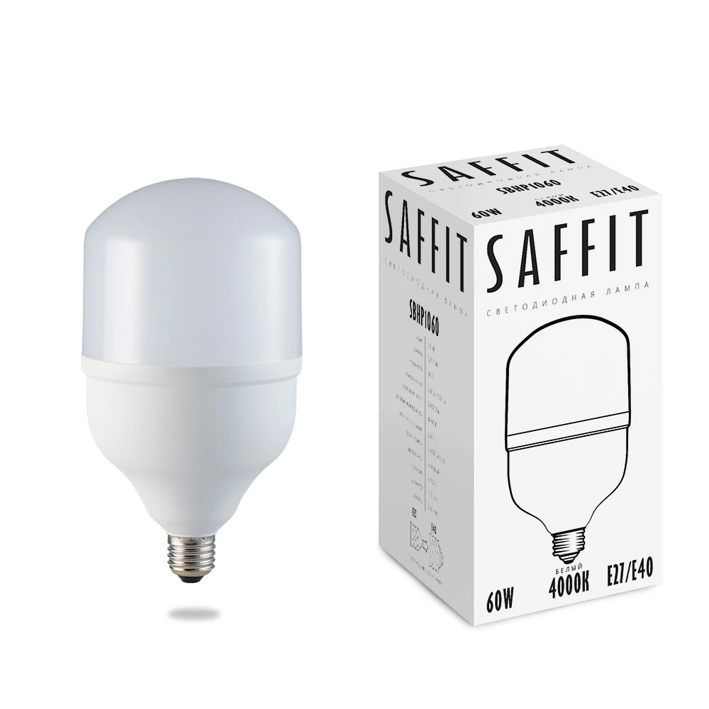 Лампа светодиодная SAFFIT SBHP1060 E27-E40 60W 230V 4000K (55096) - Viokon.com
