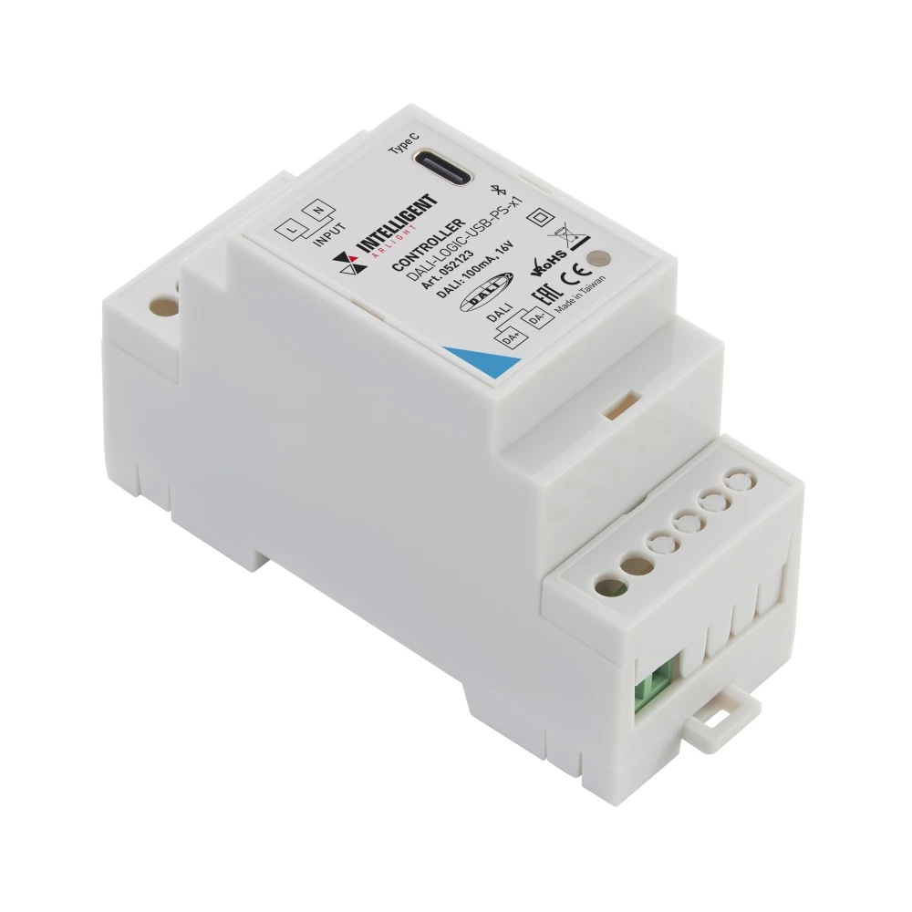 INTELLIGENT ARLIGHT Контроллер DALI-LOGIC-USB-PS-x1 (BUS/230V, BLE) (IARL, IP20 Пластик, 2 года) 052123 - Viokon.com
