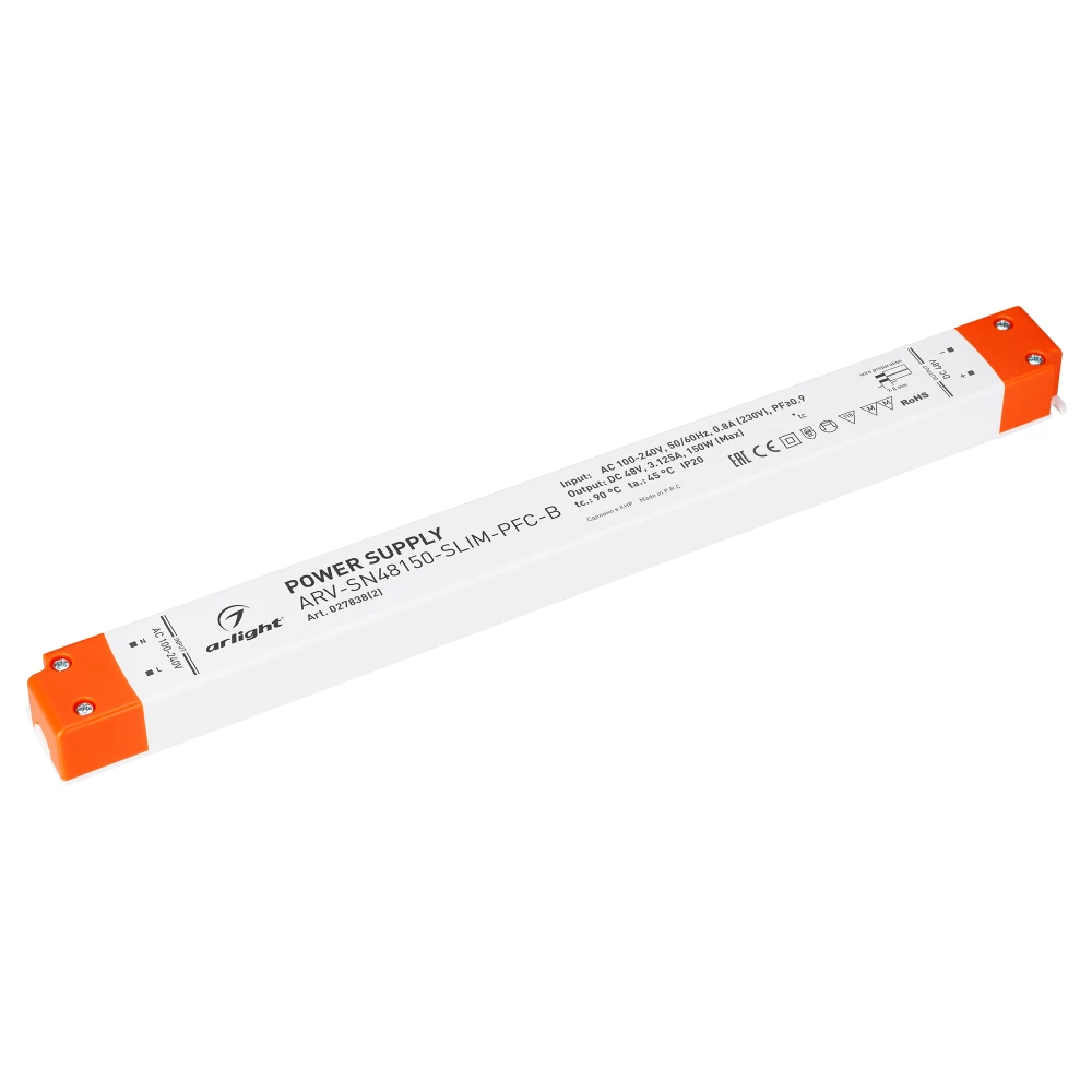 Блок питания ARV-SN48150-SLIM-PFC-B (48V, 3.1A, 150W) (Arlight, IP20 Пластик, 3 года) 027838(2) - Viokon.com