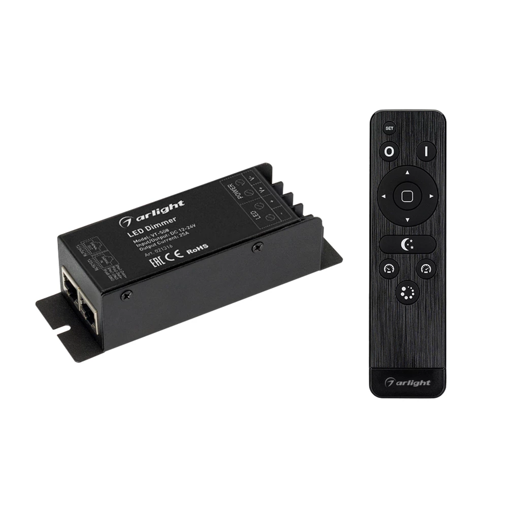 Диммер VT-S08-1x25A (12-24V, ПДУ Стик 12кн, RF) (Arlight, IP20 Металл, 3 года) 021316 - Viokon.com