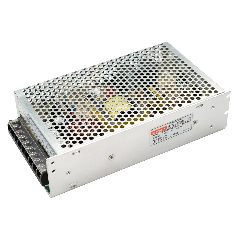 Блок питания HTS-200M-12 (12V, 16.7A, 200W) (Arlight, IP20 Сетка, 3 года) 014983 - Viokon.com